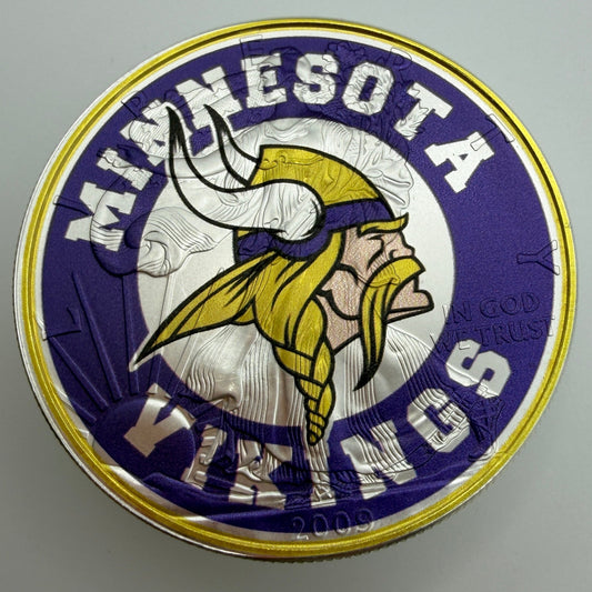 Minnesota Vikings NFL - American Silver Eagle 1oz .999 Silver Dollar Coin Gift